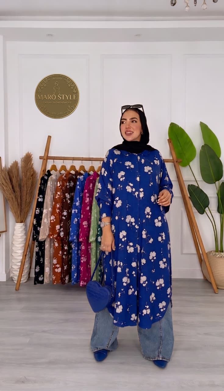 Floral Linen Open Tunic